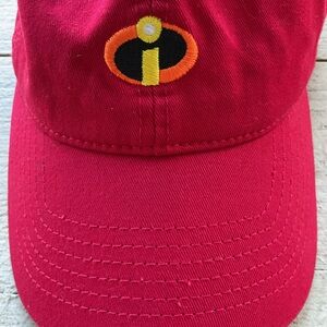 Disney Incredibles Red Baseball Cap. 
 Mr Incredible on the back LOL